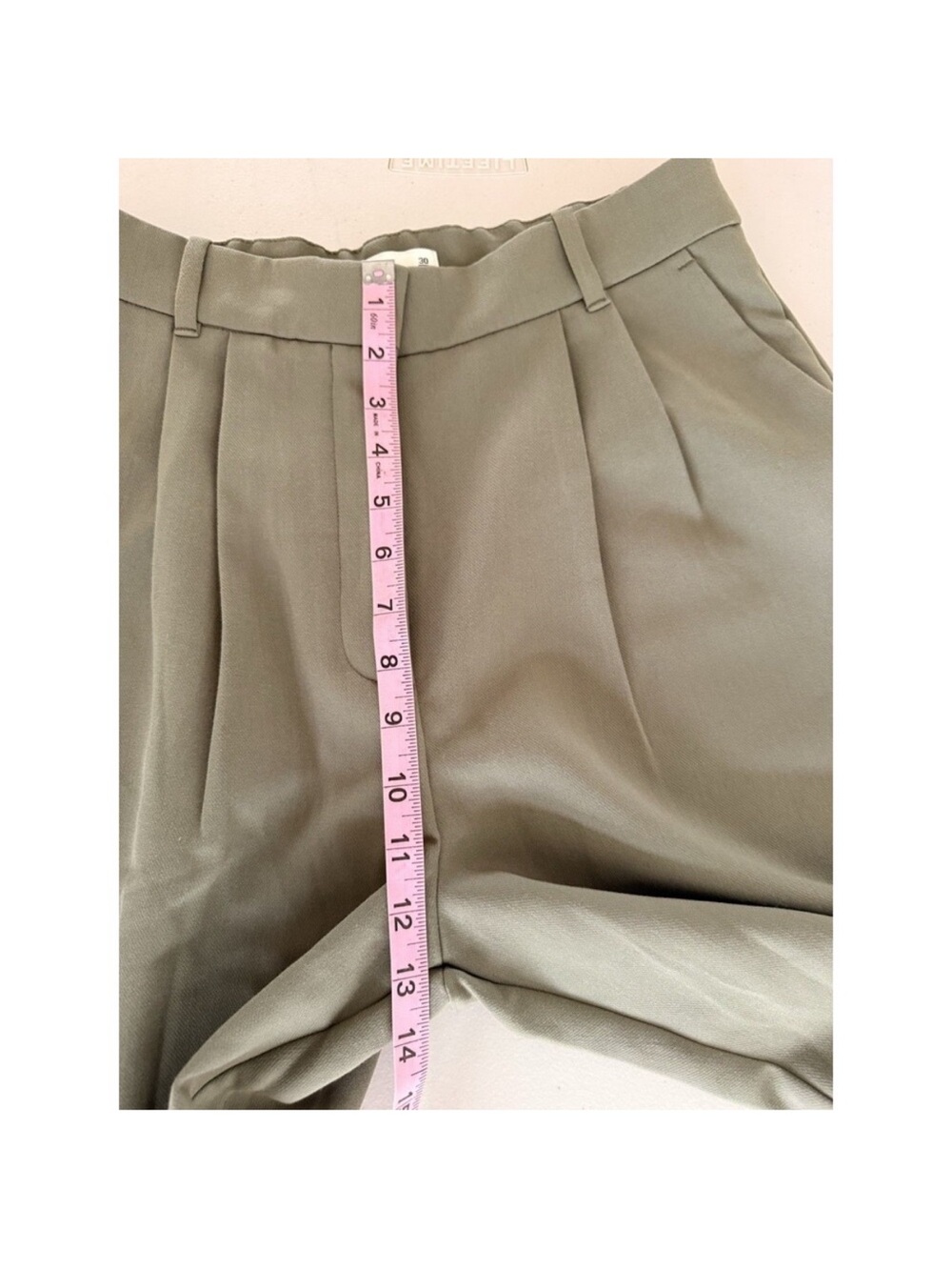 Abercrombie & Fitch Sloane Pleated Wide Leg Pants Size 30/10 Short  Sage Green - Picture 7 of 7